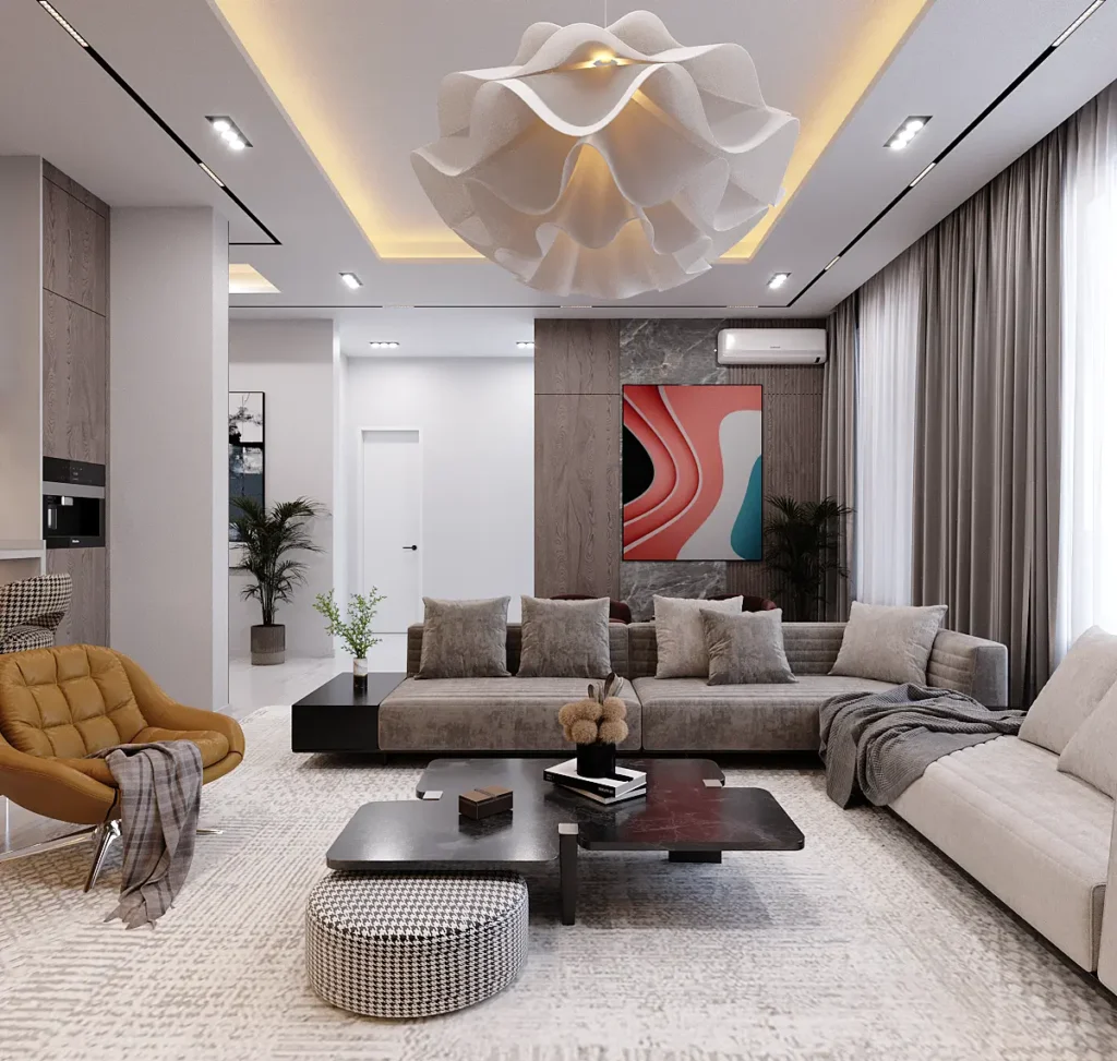 Veronica Courts Asokoro living area featuring premium finishes and natural light