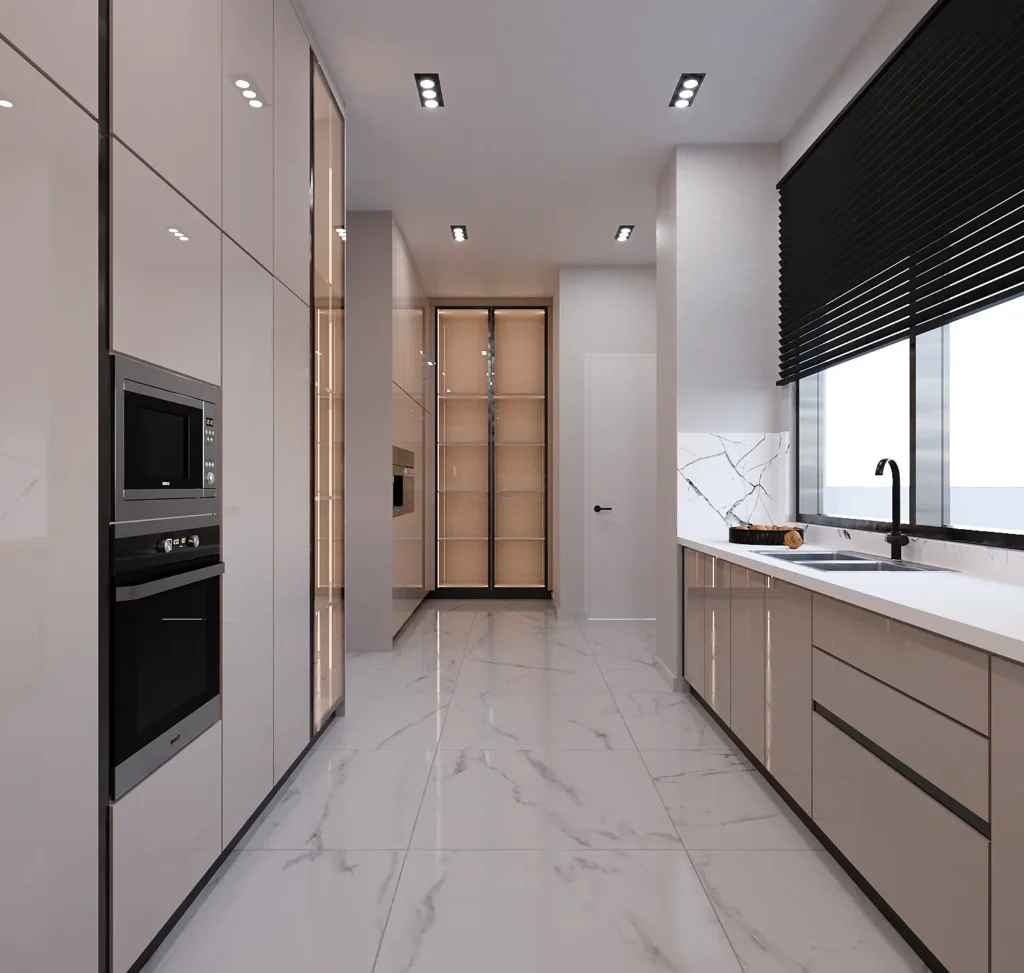 High-end kitchen interior at Veronica Courts luxury duplex Asokoro Abuja