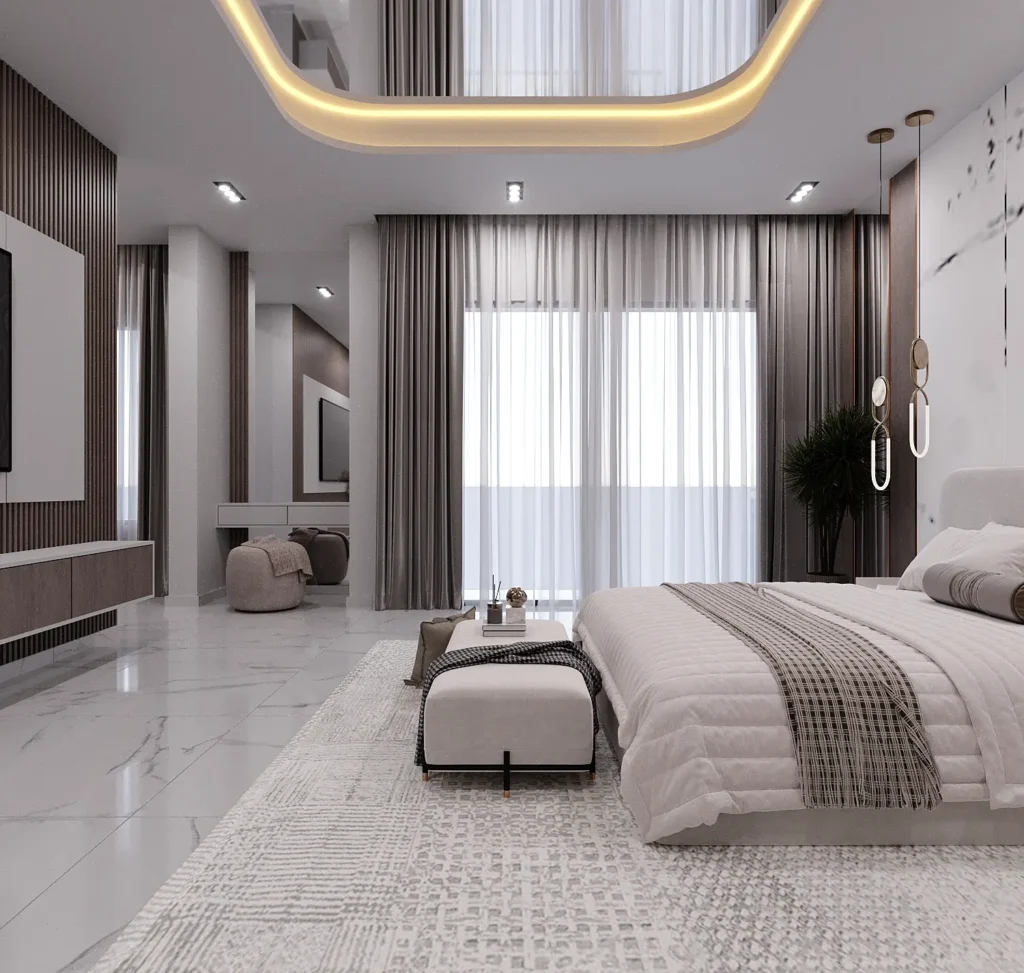 Luxury bedroom interior at Veronica Courts 6-bedroom duplex Asokoro