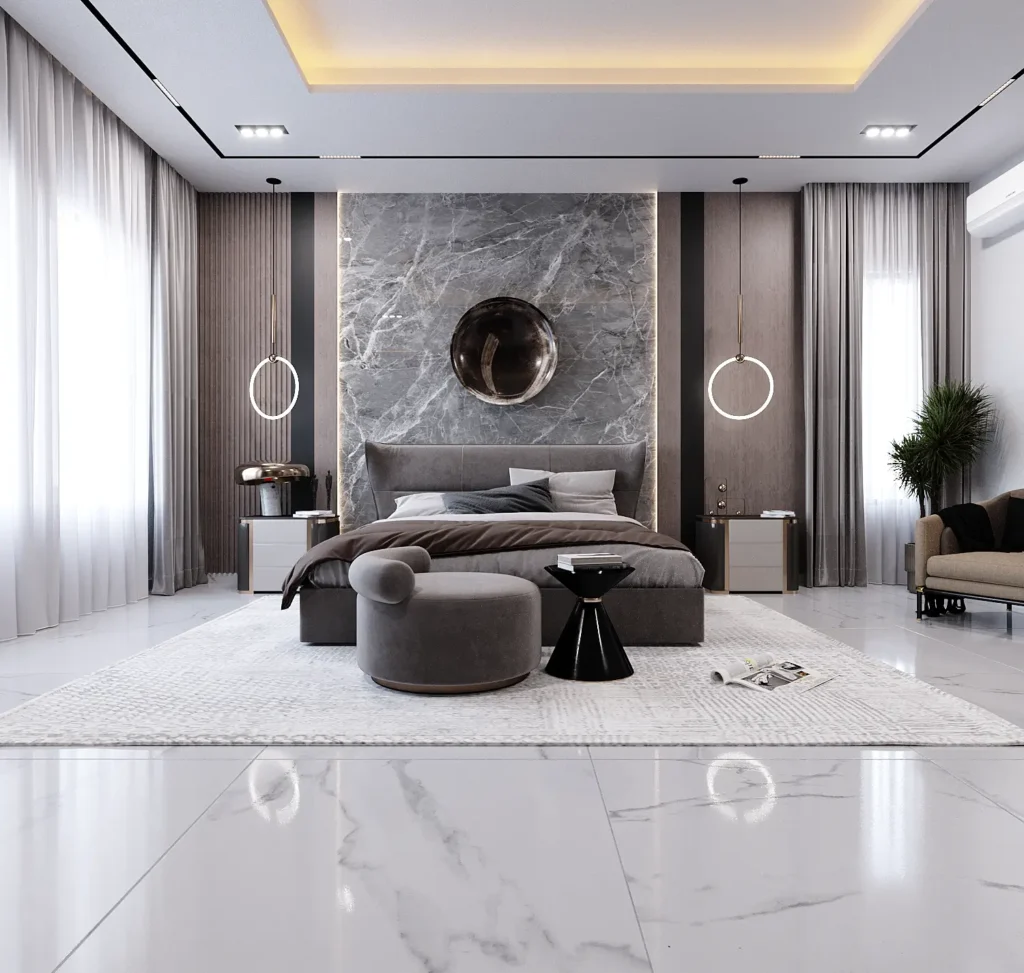 Veronica Courts Abuja master bedroom with panoramic views and premium finishes