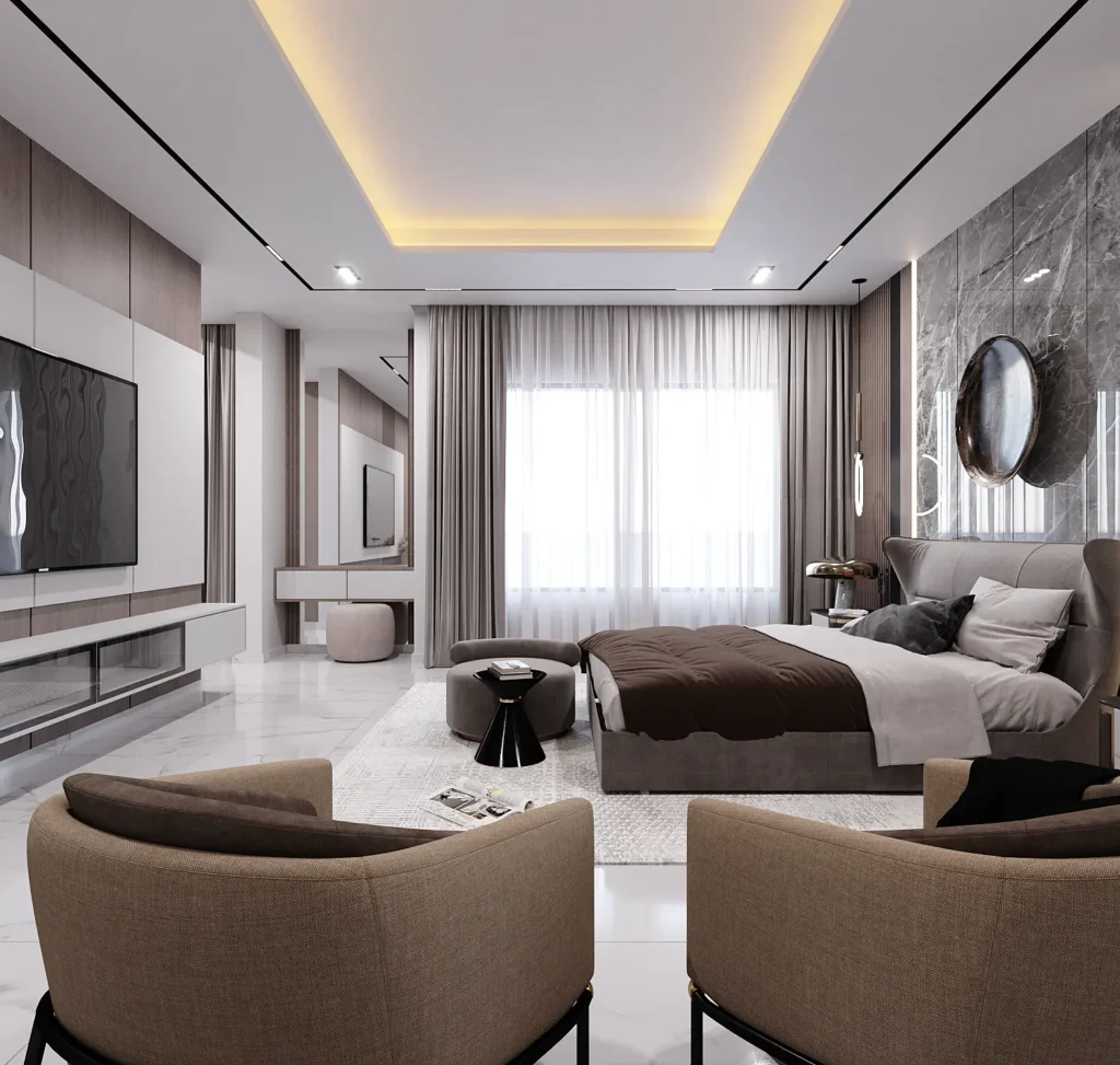 Master suite interior at Veronica Courts luxury duplex Asokoro Abuja