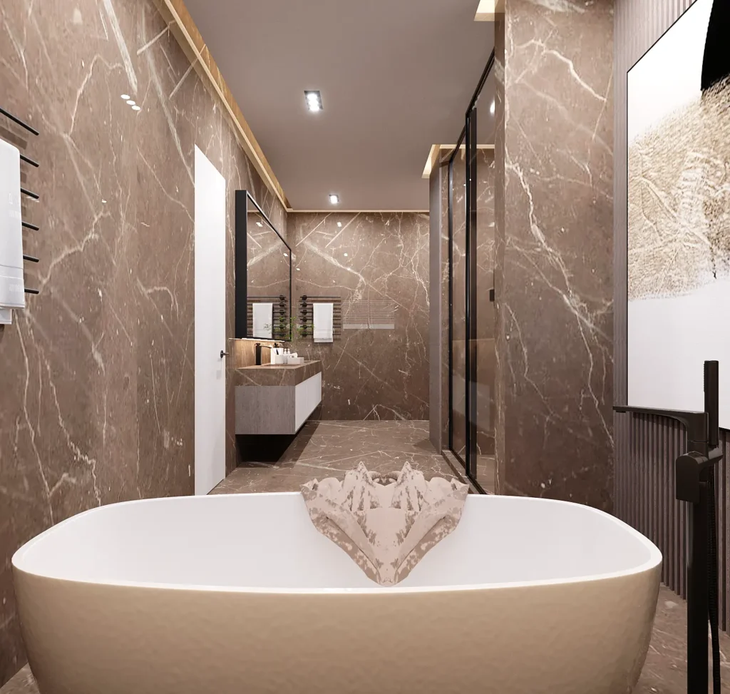 Luxury en-suite bathroom at Veronica Courts Asokoro duplex Abuja
